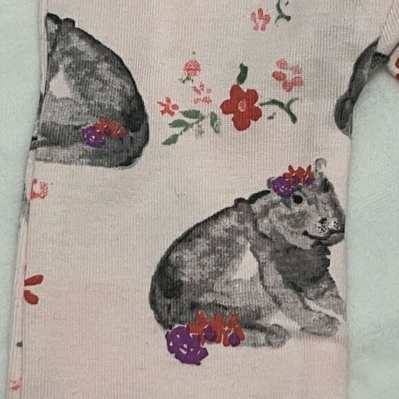 Burt’s Bees Baby Floral Hippo Romper Pajama’s  Size 18 Months - Picture 3 of 11